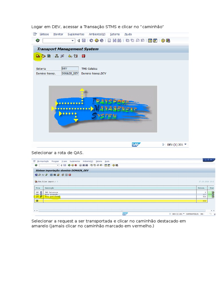 Transporte de Requests no STMS | PDF