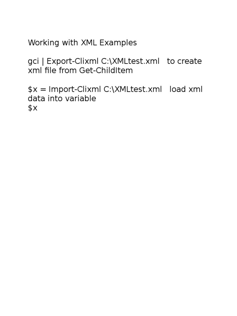Output To XML Examples | PDF