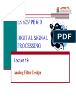 ES 623/ PE 610 Digital Signal Processing: Analog Filter Design