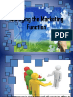 Managing the Marketing Function