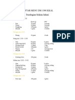 Daftar Menu DM 1500 Kkal