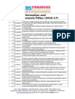 Information and Forensic/Titles (2016-17) : SL.N O. Project ID