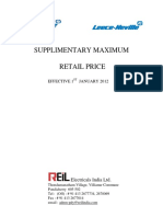 Supplimentary Maximum Retail Price: Effective 1 JANUARY 2012