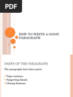 How To Write A Good Paragraph