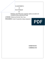 Odcm Assignment-2 OF Article Summary ON Identifying Critical HR Practices Impacting Employee Perception and Commitment During Organizational Change