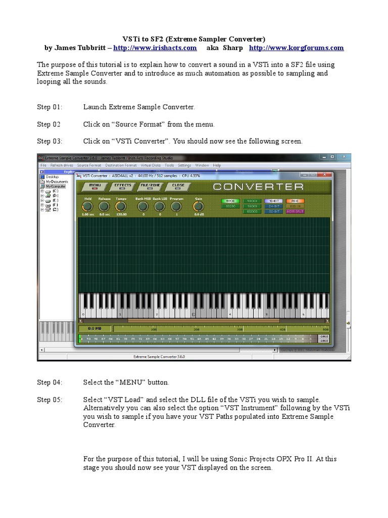 Converting VST Instruments to SoundFont Files with Automated Sampling ...
