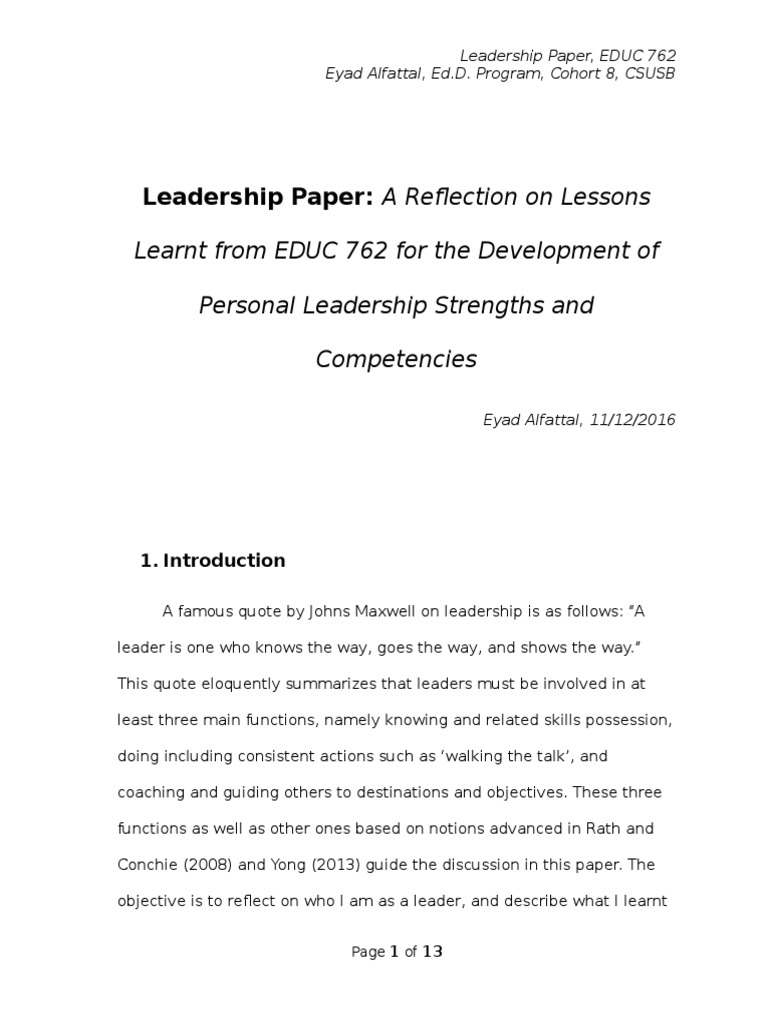 leadership paper Leadership Leadership & Mentoring