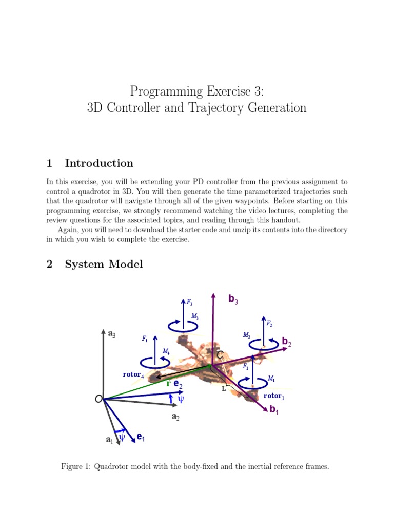 Programming Exercise 3: 3D Controller and Trajectory Generation | PDF ...
