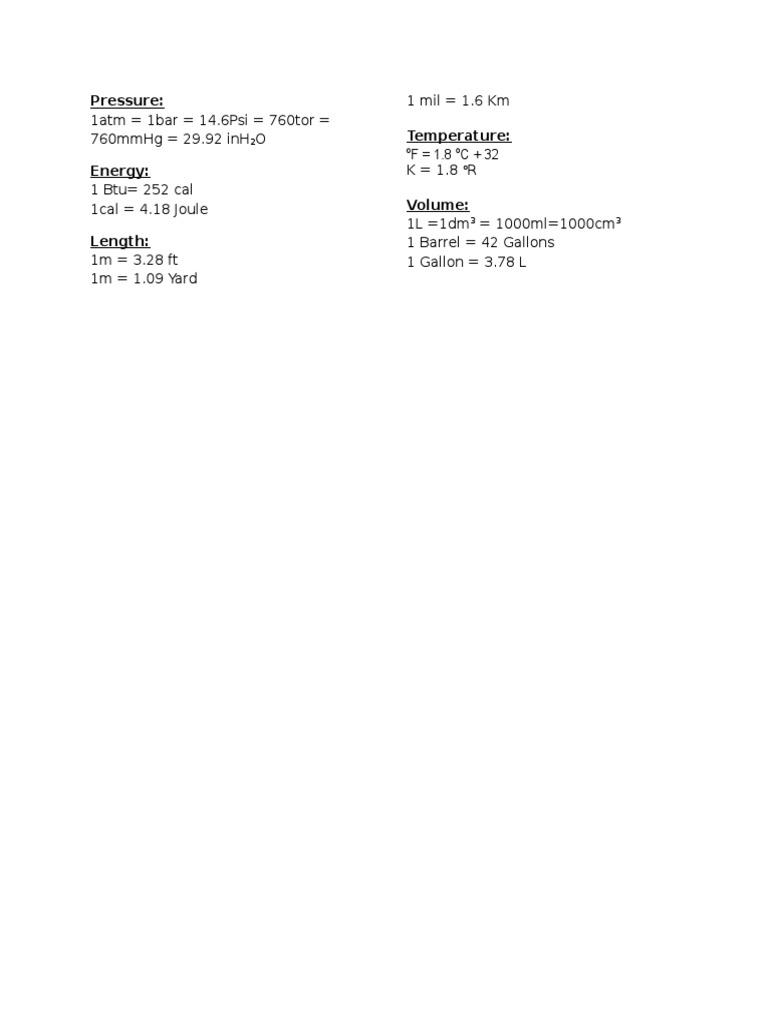 Unit Conversion Reference Guide | PDF