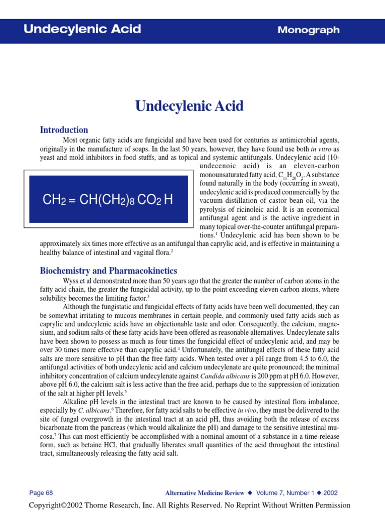 Estudio Ácido Undecilenico PDF Candidiasis Health Sciences