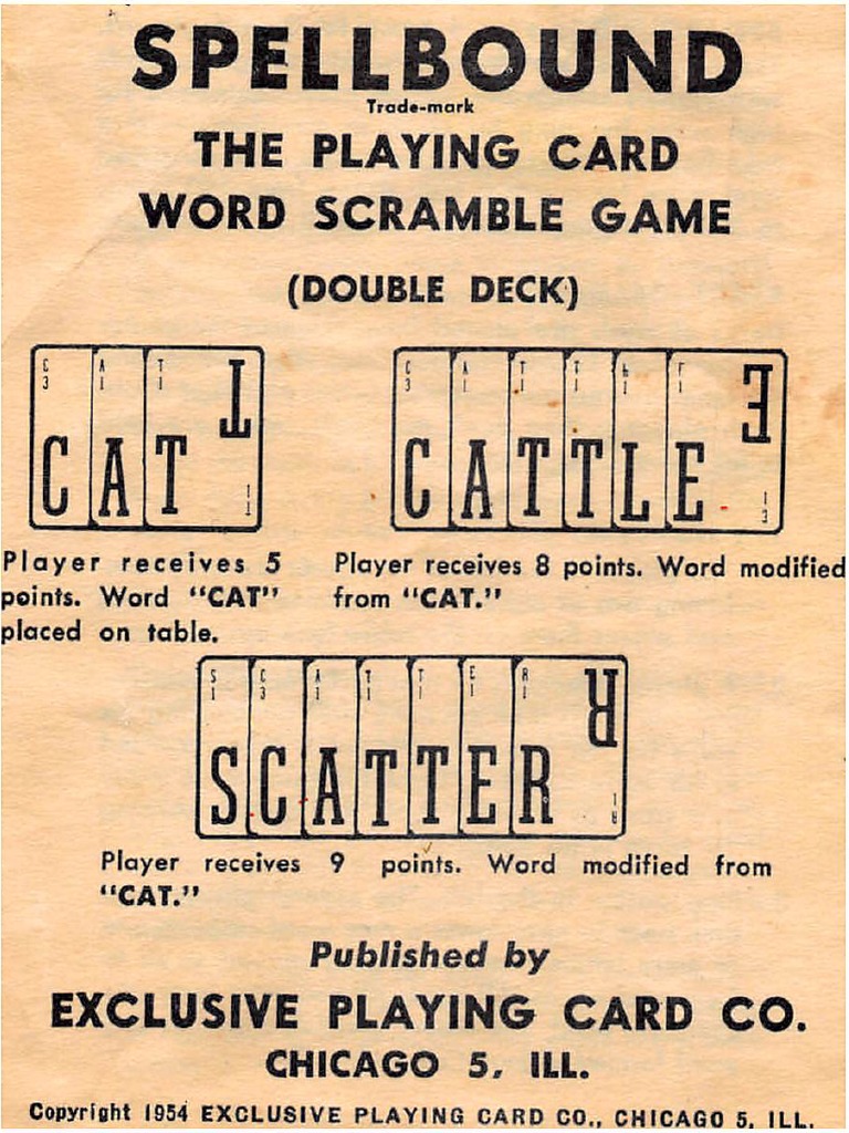 Spellbound Card Game Rule Book PDF Tabletop Games Ephemera