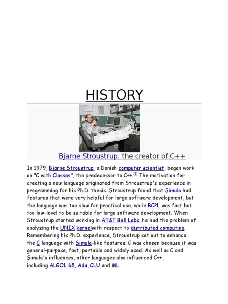 C++ Development and Standardization History | PDF | Computers
