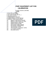 Laboratory Equipment List For Calibration