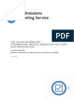 Imat Test Specification 2015
