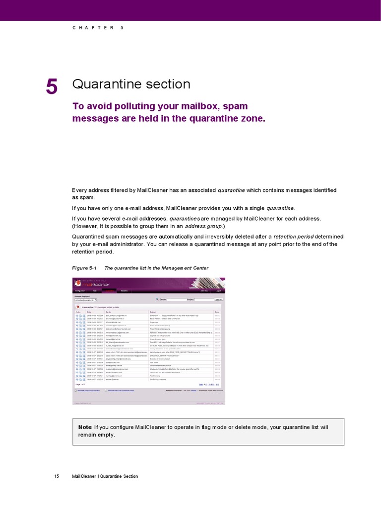MailCleaner Quarantine Management Guide | PDF | Email Spam | Email