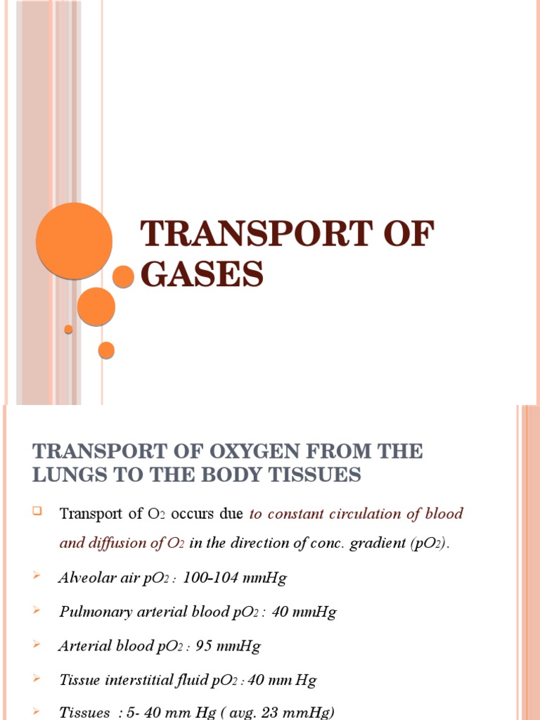Transport of Gases | PDF | Hemoglobin | Blood
