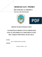 Ecosistemas Productivos Apropiados para El Desarrollo e Implementación Del Parque Industrial de Huaraz