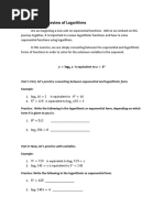 Guided Notes On Logarithmic Functions