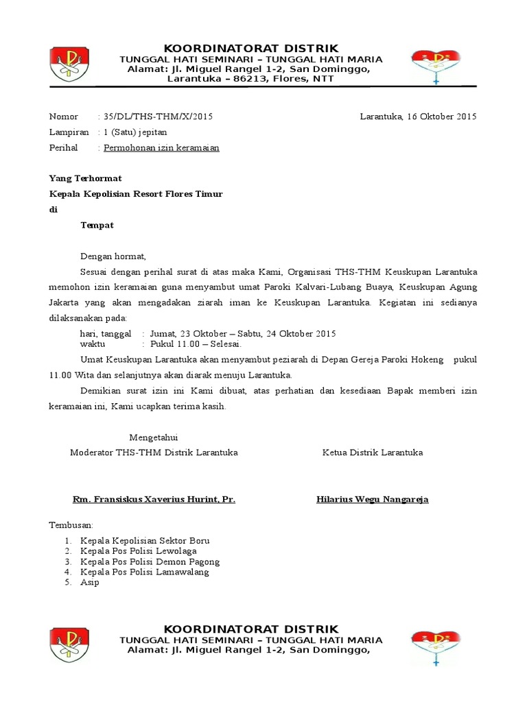 Contoh Surat Izin Keramaian Polsek | PDF