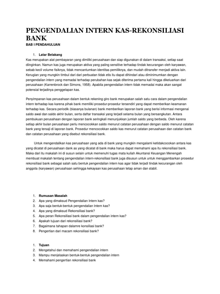 Materi Rekonsiliasi Bank