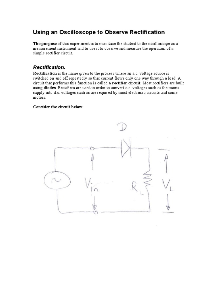 Using An Oscilloscope To Observe Rectification | PDF | Science ...