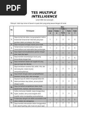 Tes Multiple Intelligence Docx