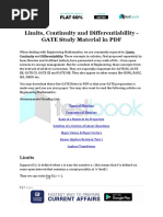 Limits, Continuity and Differentiability - GATE Study Material in PDF