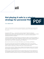 Not Playing It Safe Is A Winning Strategy For Perennial PAA Entrant