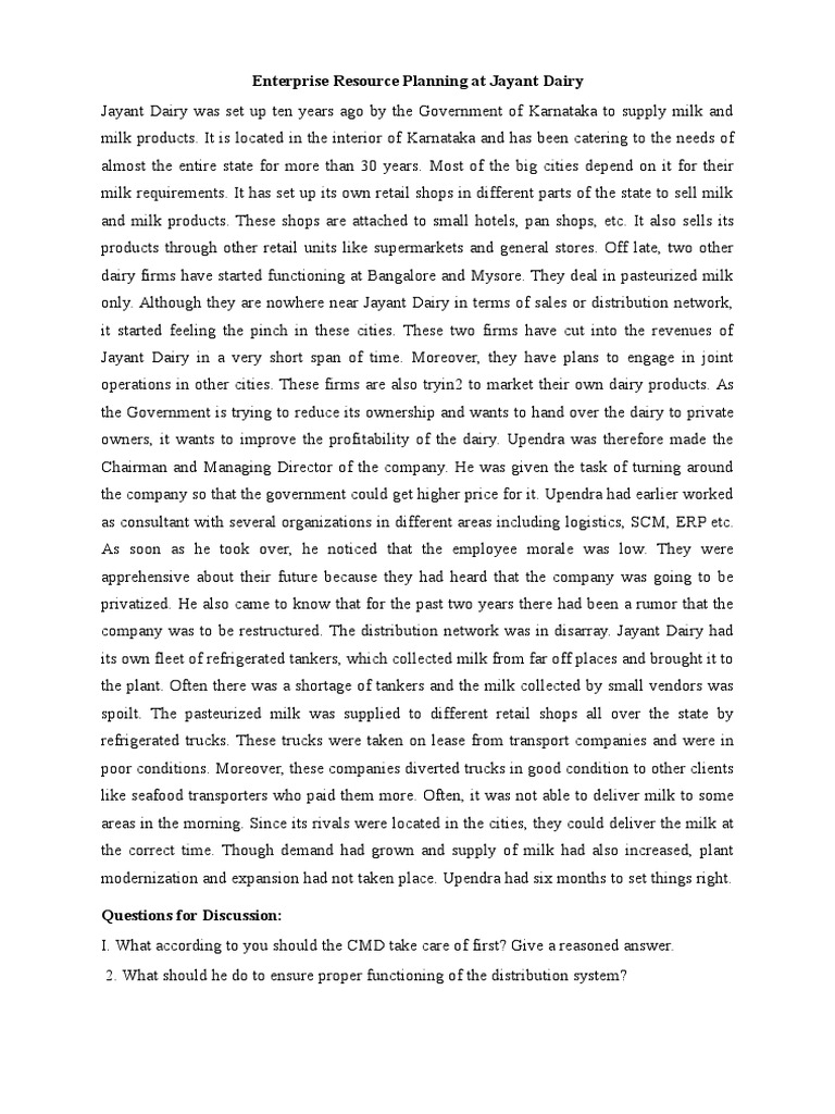 Operations Management Case Study PDF Menu Survey Methodology