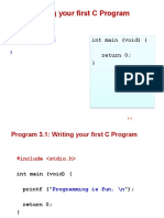 Writing Your First C Program: Int Main (Void) (Return 0 ) Int Main (Void) (Return 0 )