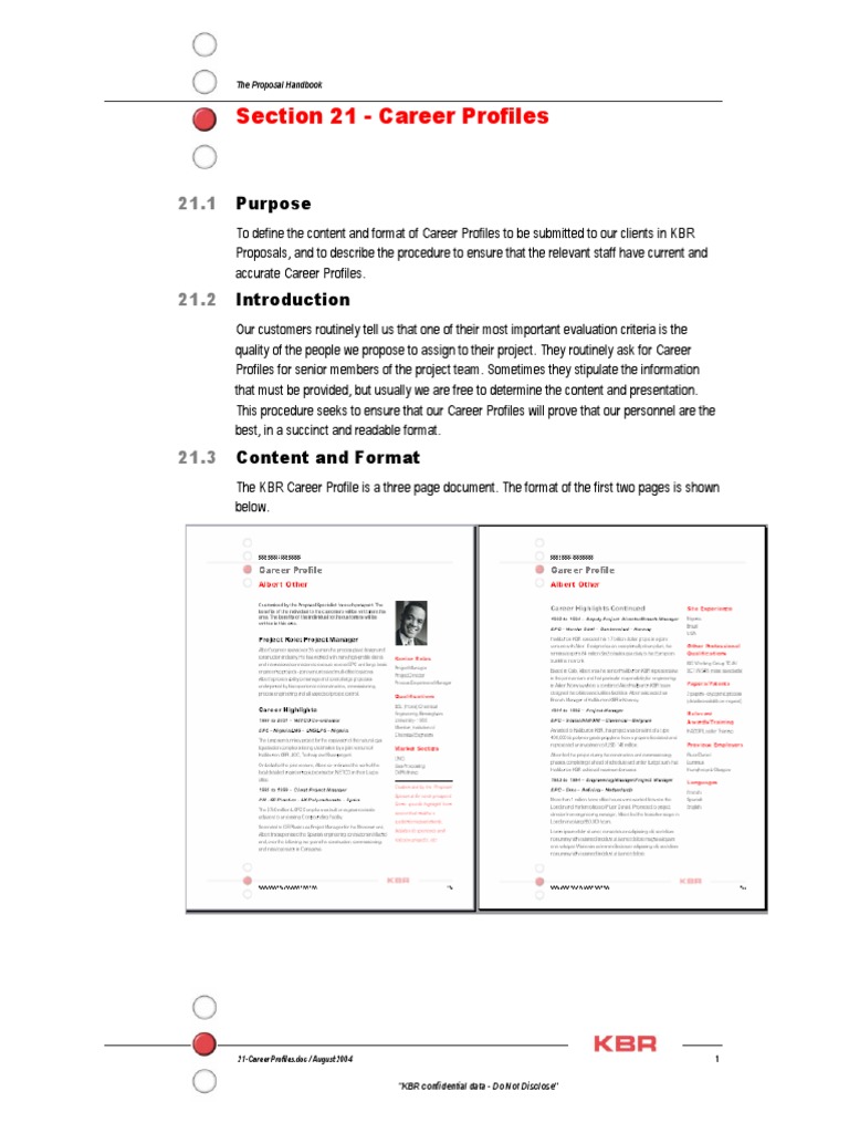 Section 21 - Career Profiles: Purpose | PDF | Professional ...