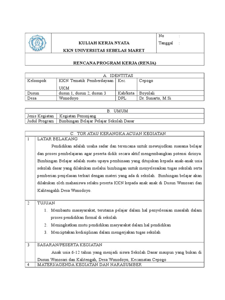 Bimbingan Belajar SD di Wonodoyo | PDF | Karier & Perkembangan