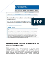 Determinación del contenido de humedad de los dientes vitales y sin pulpa