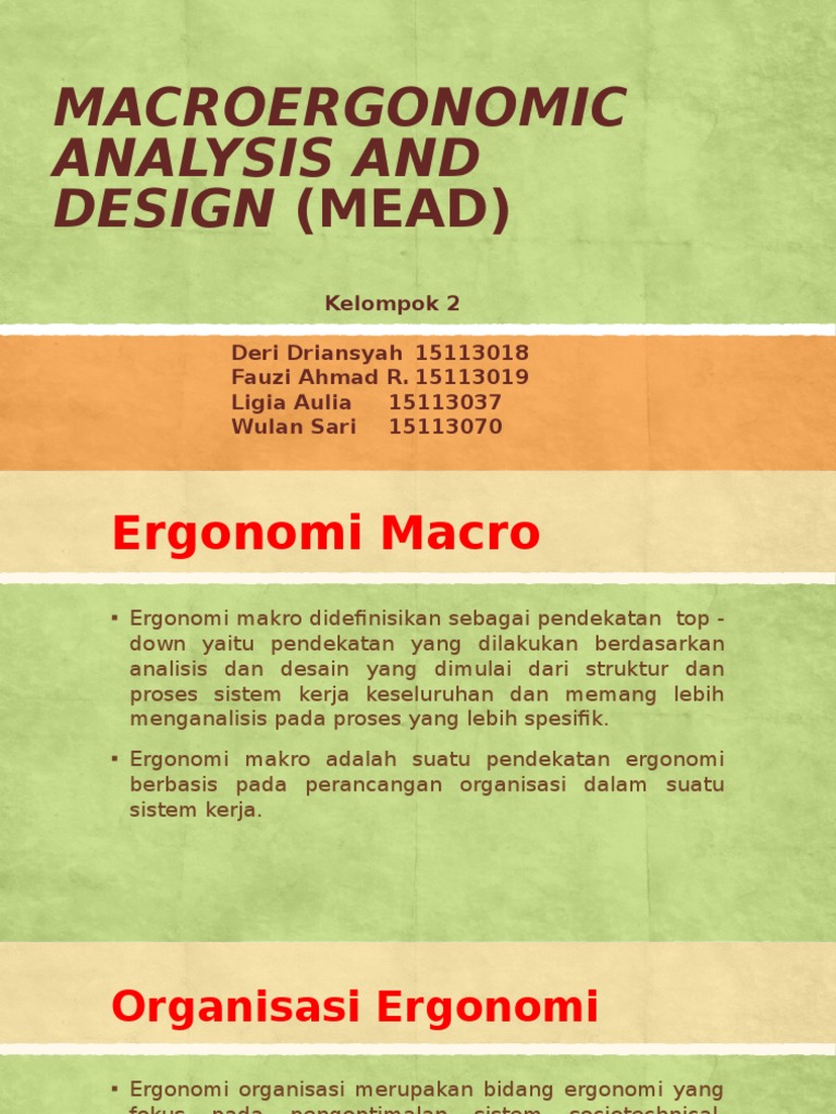 Analisis Makro Ergonomi dalam Desain MEAD | PDF | Bisnis