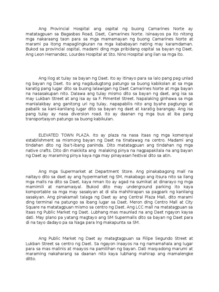 Daet Camarines Norte in The Philippines | PDF