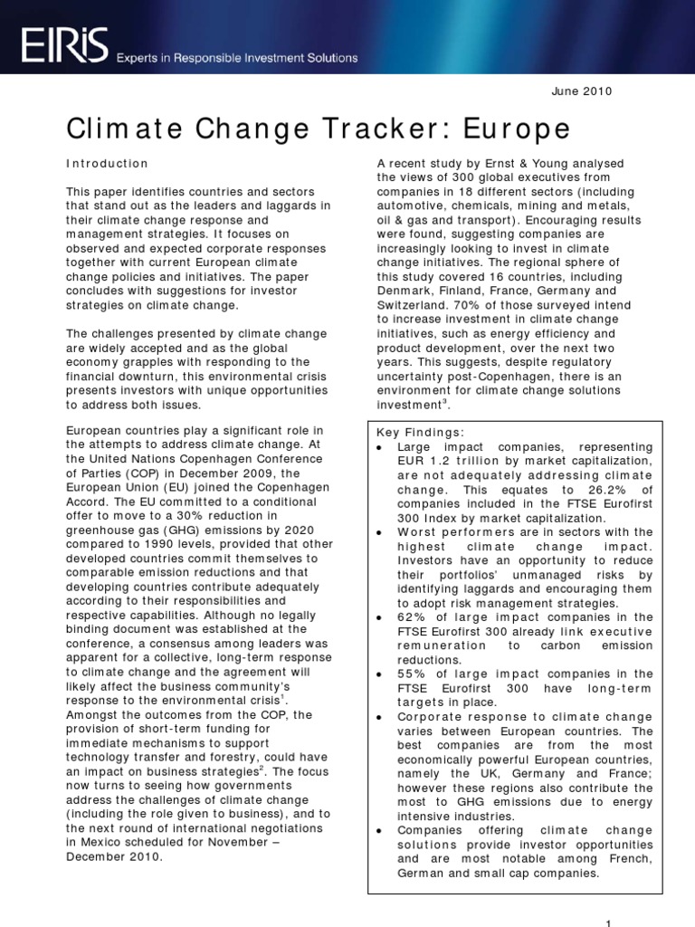 European Corporate Climate Change Insights | PDF | Low Carbon Economy ...