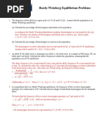 Hardy Weinberg Problem Set 