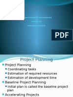 Product Design & Development Managing Projects