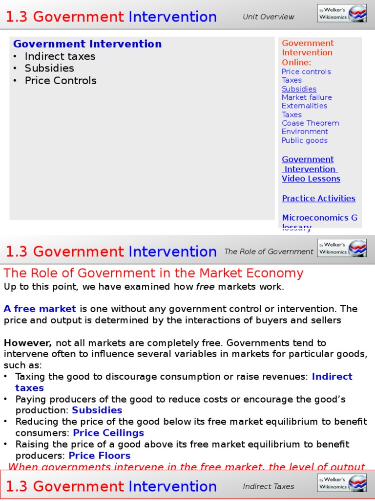 Economics of Government Intervention | PDF | Price Elasticity Of Demand ...