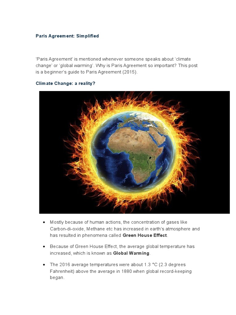 Paris Agreement | PDF | United Nations Framework Convention On Climate ...