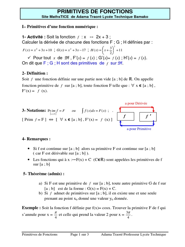 Primitive 1 Continuite Concepts Mathematiques