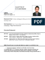 CV of MD Rezaul Karim Sikder