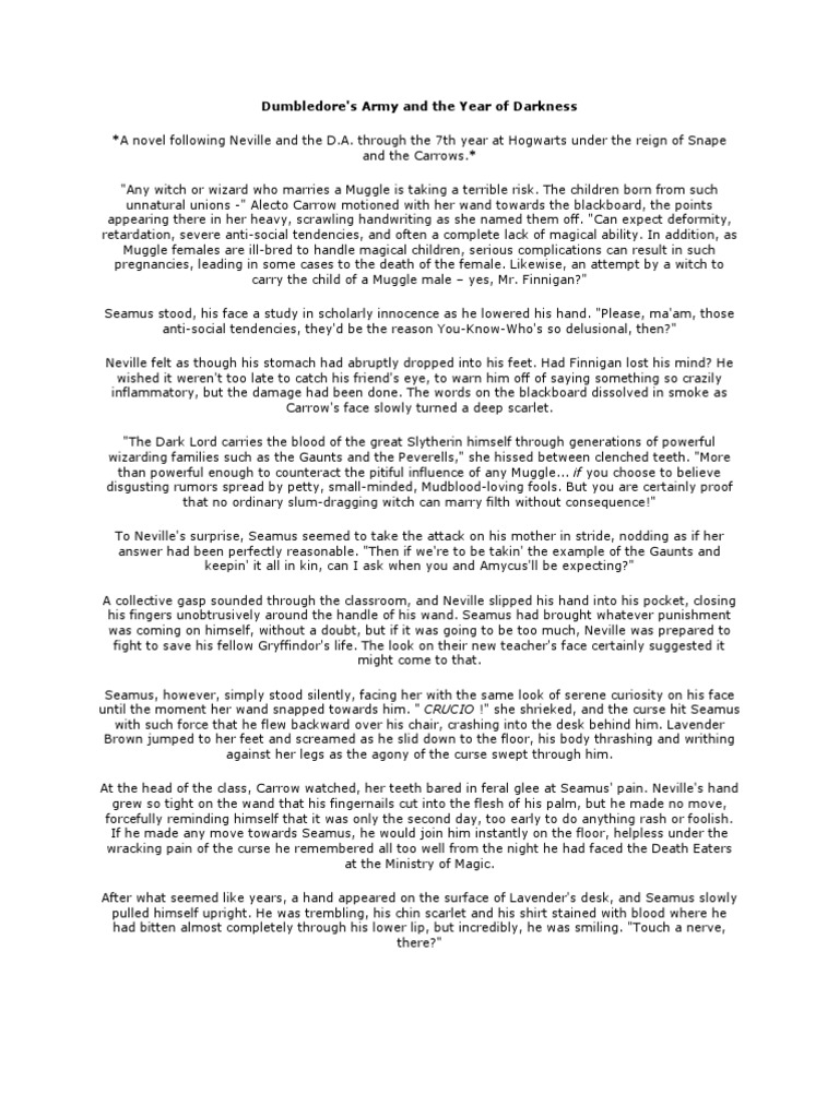 Dumbledore's Army And The Year Of Darkness Dumbledore's Army and the Year of Darkness | Fantasy Worlds | Fictional