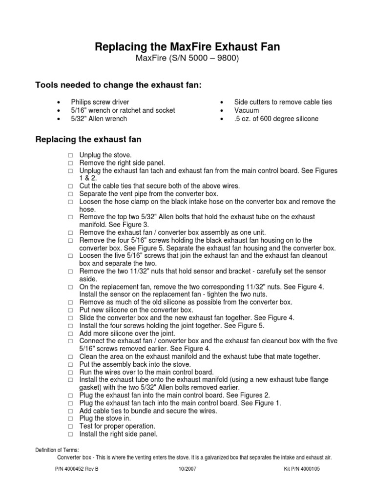 Replace MaxFire Exhaust Fan Guide | PDF | Screw | Equipment