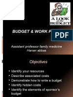 Budget & Work Plan