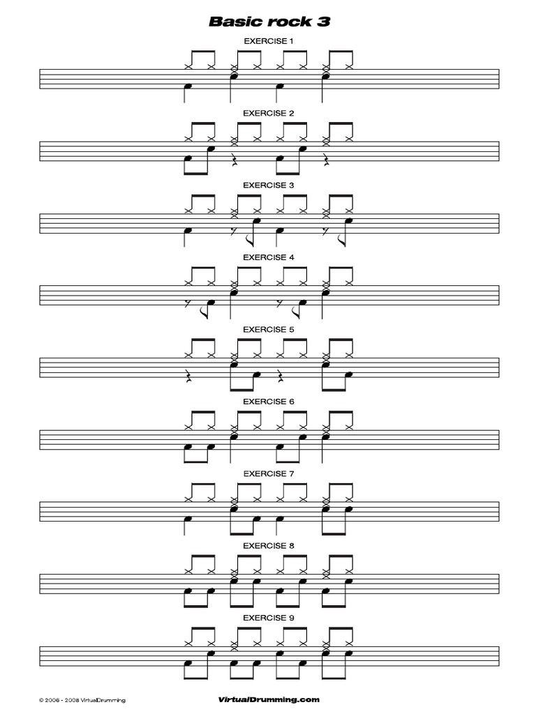 Drums Basic Rock 3 PDF | PDF