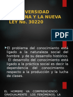 La Universidad Peruana y La Nueva Ley No