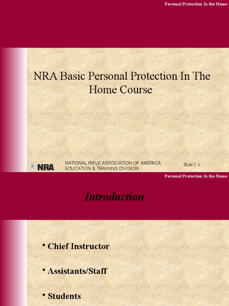 NRA Basic Home Protection Course | PDF | National Rifle Association | Rifle