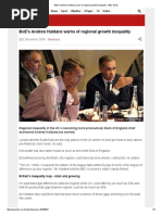 BoE's Andrew Haldane Warns of Regional Growth Inequality - BBC News
