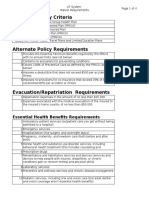 PPACA Table of Requirements